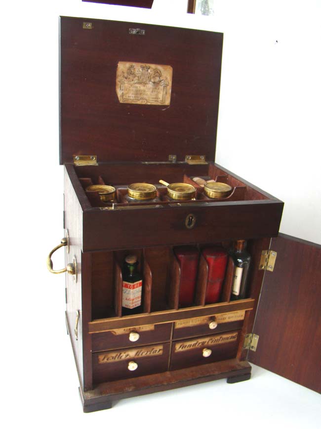 A RARE English double-sided Medicine Chest, possibly used aboard ship, circa 1800-1825